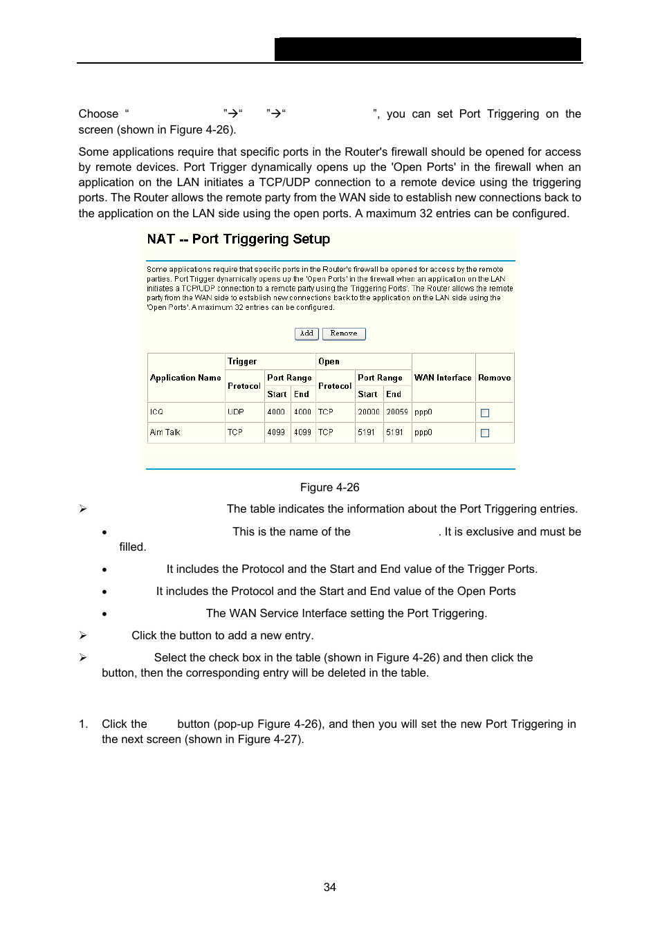 2 port triggering | TP-Link TD-W8960N User Manual | Page 41 / 105