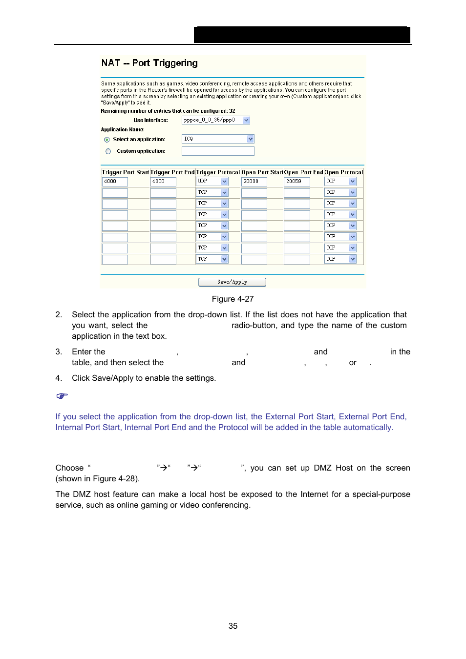 3 dmz host, Figure 4-27) | TP-Link TD-W8960N User Manual | Page 42 / 105