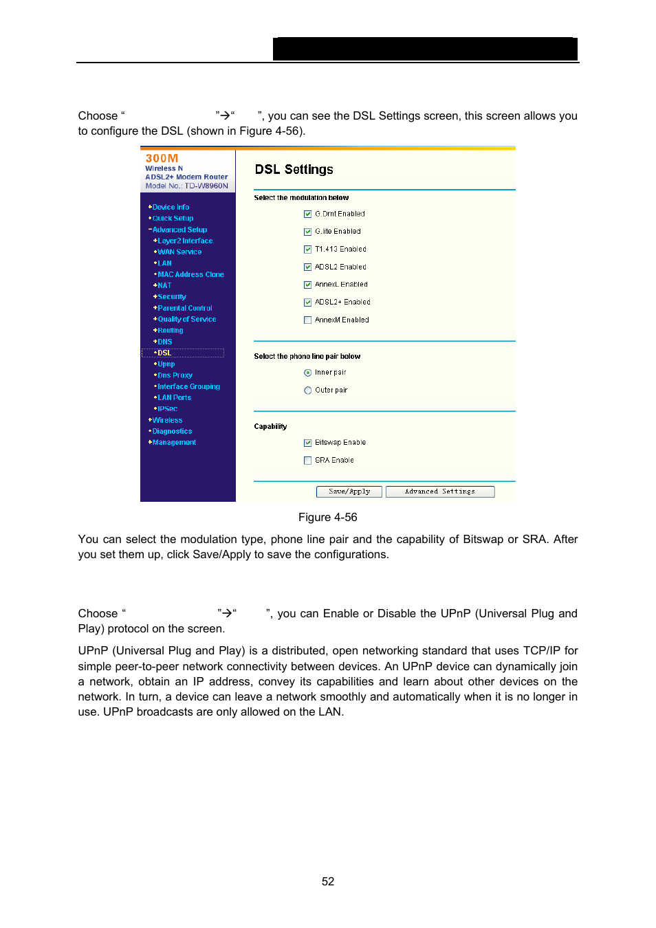 11 dsl, 12 upnp | TP-Link TD-W8960N User Manual | Page 59 / 105