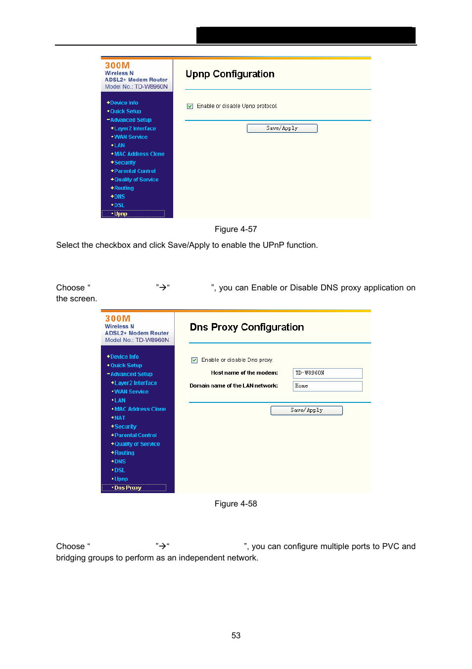 13 dns proxy, 14 interface grouping | TP-Link TD-W8960N User Manual | Page 60 / 105