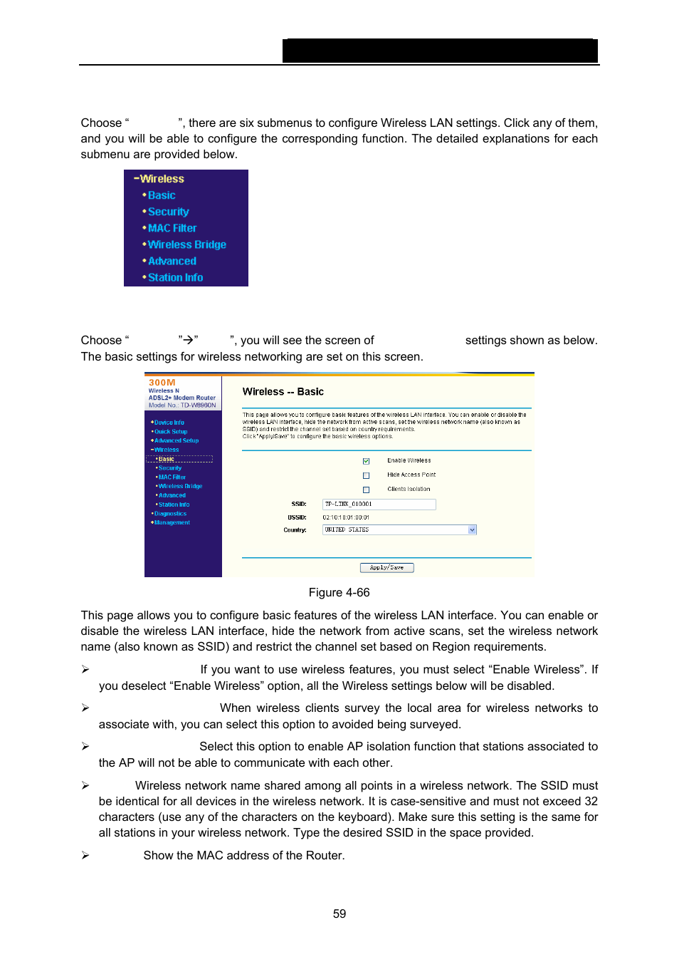 5 wireless, 1 basic, Wireless | TP-Link TD-W8960N User Manual | Page 66 / 105