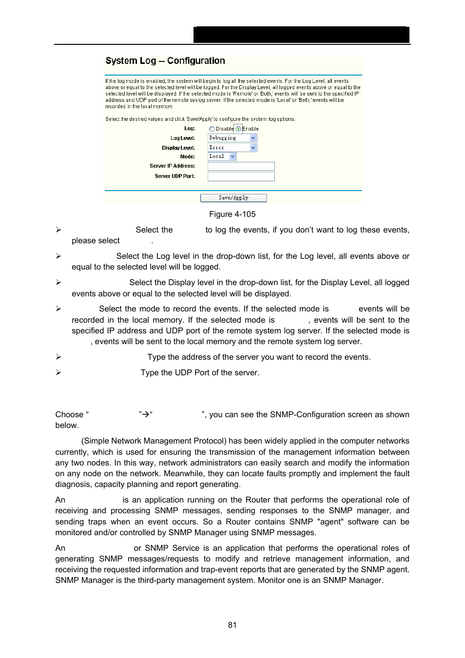 3 snmp agent, Shown in figure 4-105) | TP-Link TD-W8960N User Manual | Page 88 / 105