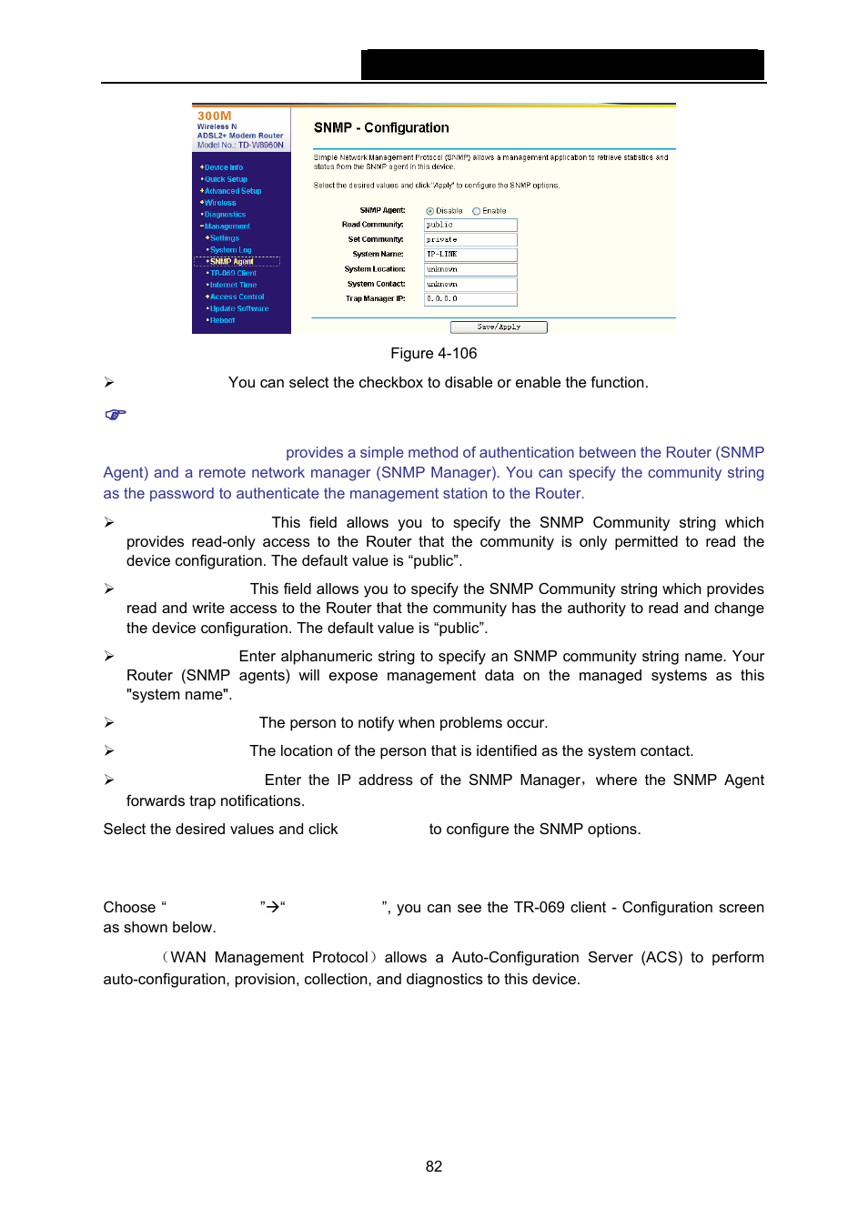 4 tr-069 client | TP-Link TD-W8960N User Manual | Page 89 / 105