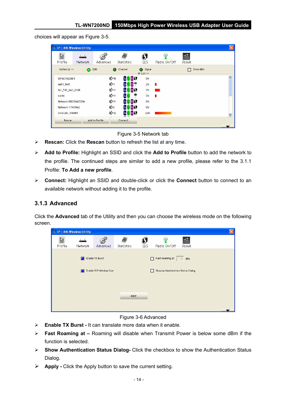 3 advanced, Advanced | TP-Link TL-WN7200ND User Manual | Page 19 / 40