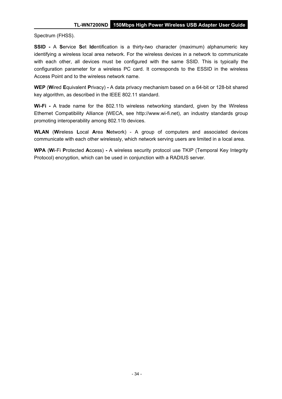 TP-Link TL-WN7200ND User Manual | Page 39 / 40