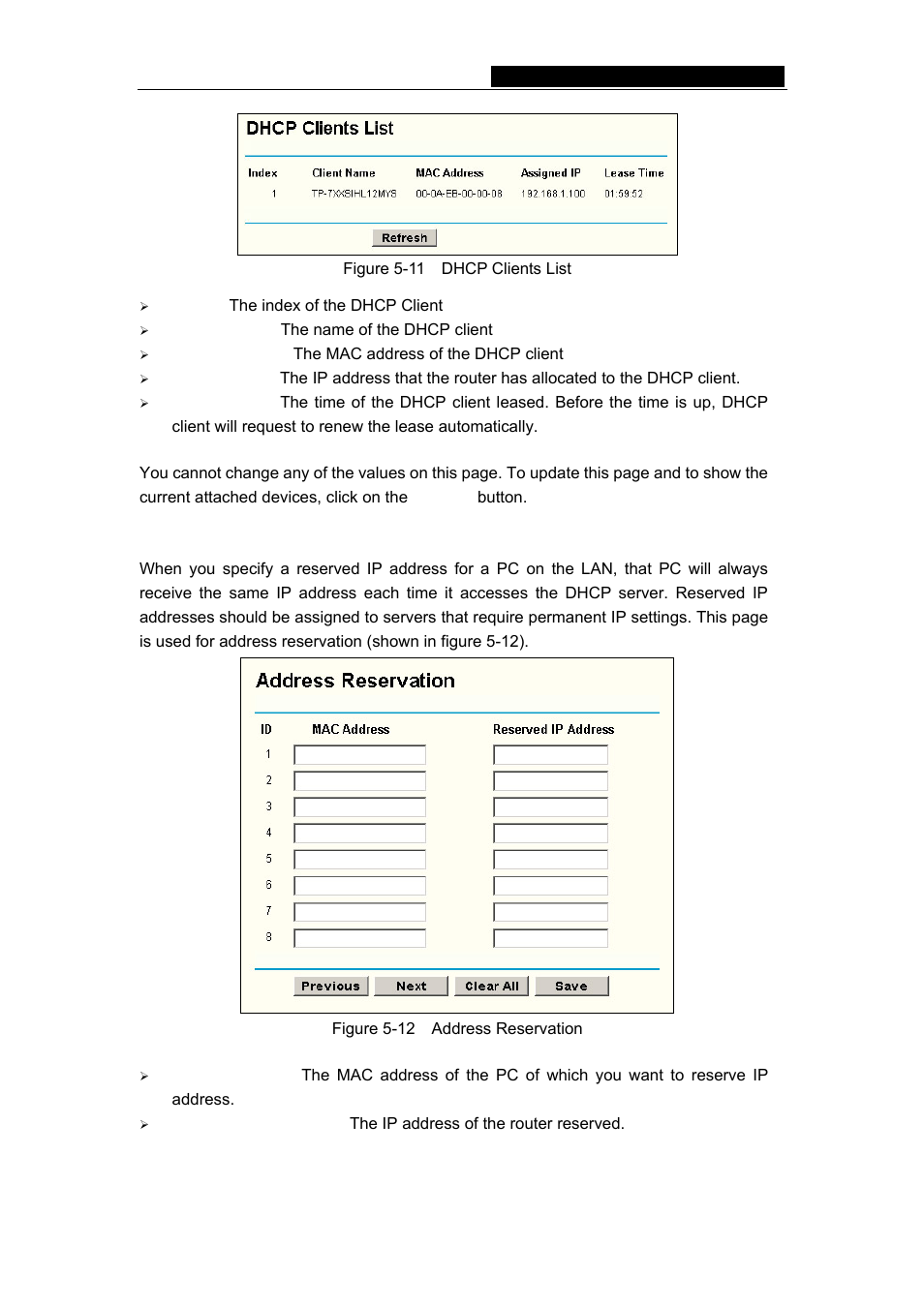 3 address reservation, Tl-r402m cable/dsl router user guide | TP-Link TL-R402M User Manual | Page 23 / 51