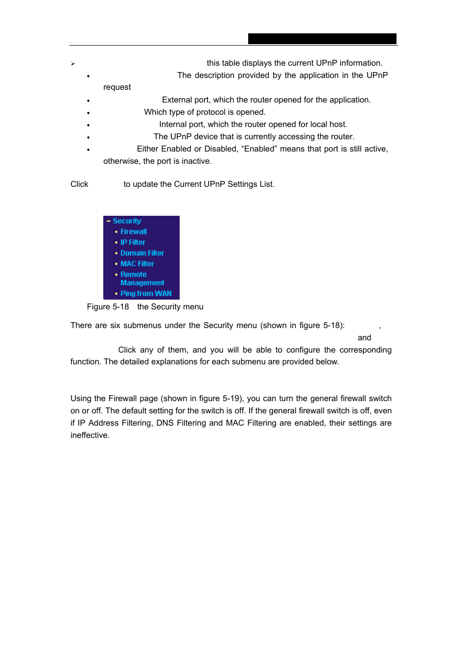 7 security, 1 firewall, Tl-r402m cable/dsl router user guide | TP-Link TL-R402M User Manual | Page 29 / 51