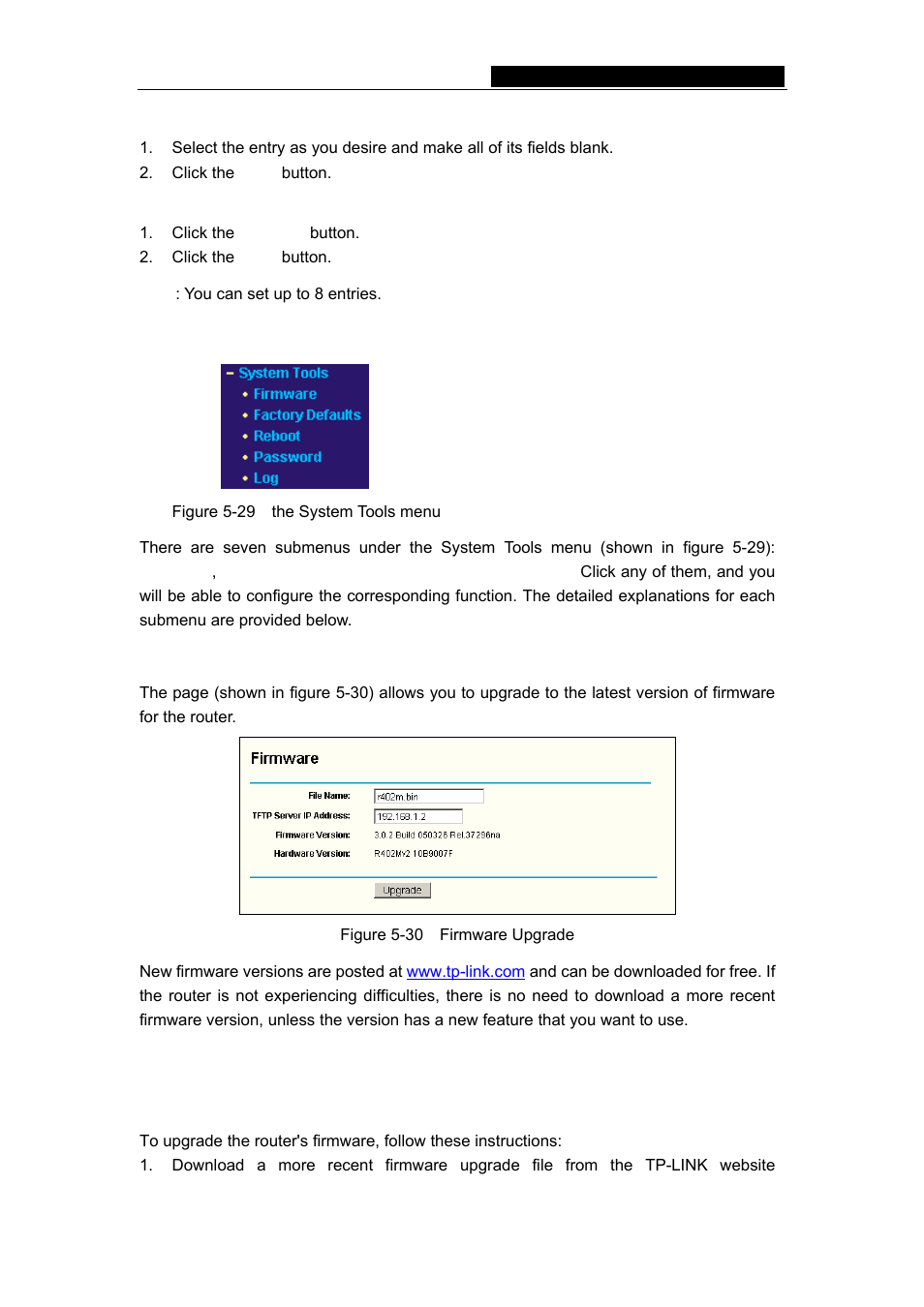 9 system tools, 1 firmware | TP-Link TL-R402M User Manual | Page 37 / 51