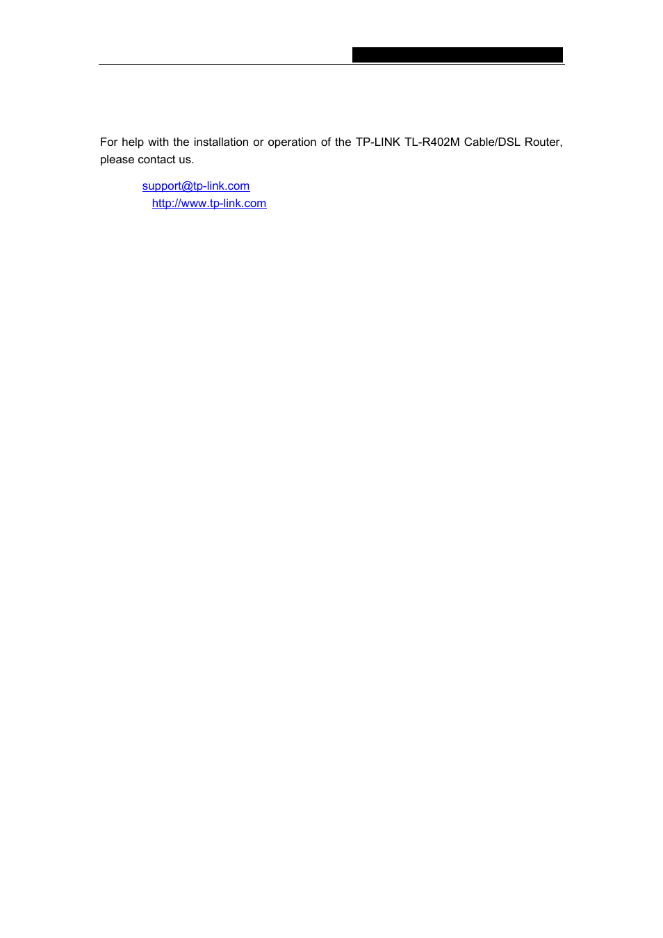 Appendix e: contact information | TP-Link TL-R402M User Manual | Page 51 / 51