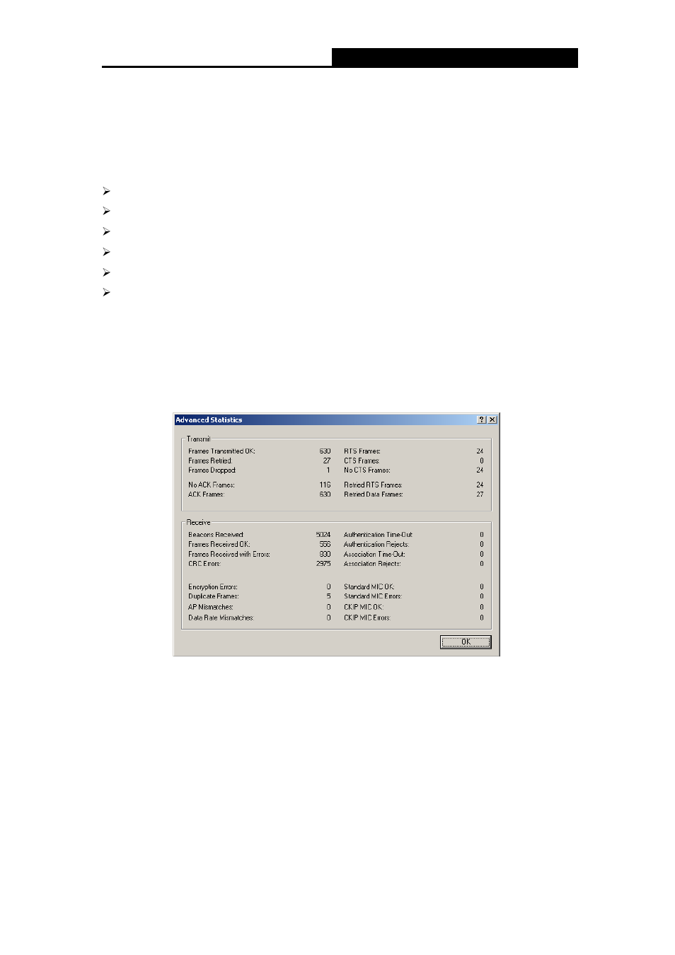 1 check driver information, Check driver information, Check receive and transmit statistical information | TP-Link TL-WN510G User Manual | Page 28 / 34