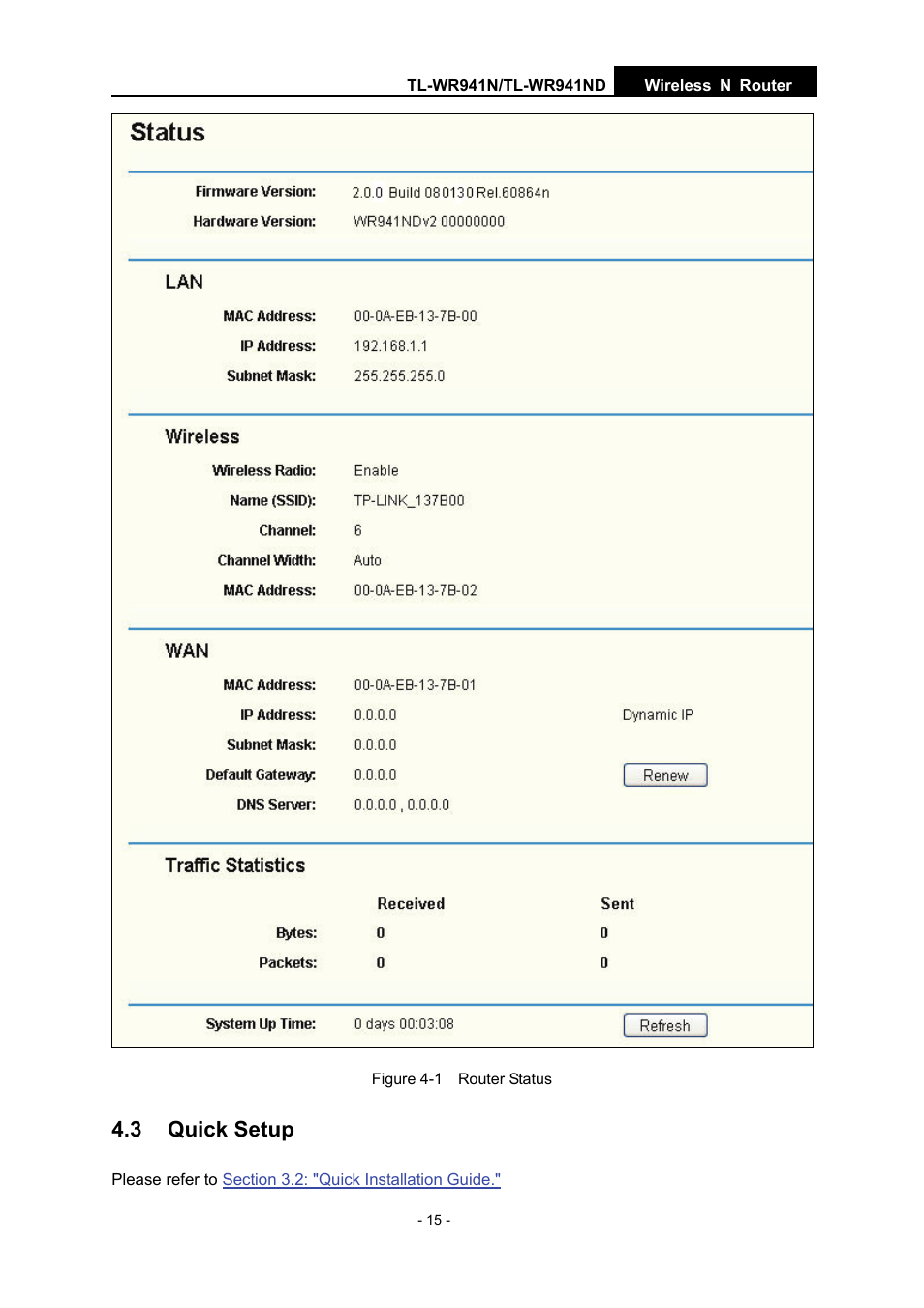 3 quick setup, 3 quick, Setup | TP-Link TL-WR941N User Manual | Page 20 / 76