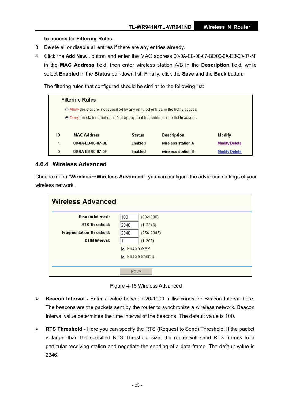 4 wireless advanced | TP-Link TL-WR941N User Manual | Page 38 / 76