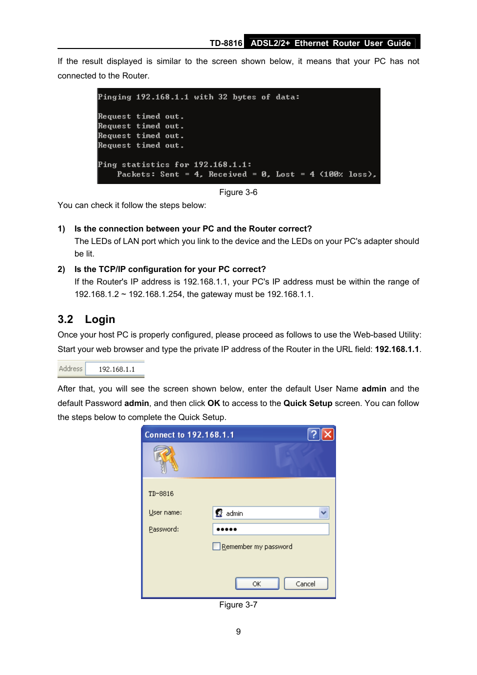 2 login, Login | TP-Link TD-8816 User Manual | Page 15 / 54