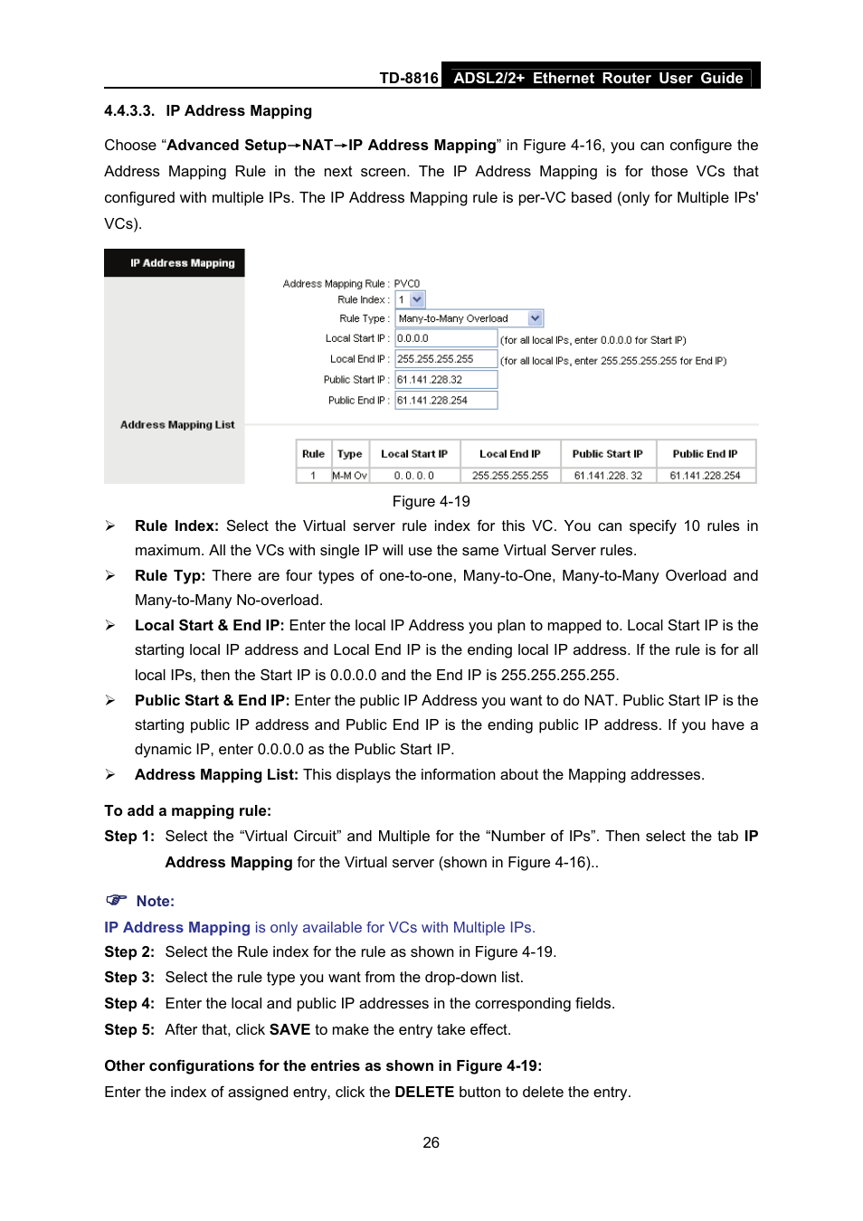 Ip address mapping | TP-Link TD-8816 User Manual | Page 32 / 54