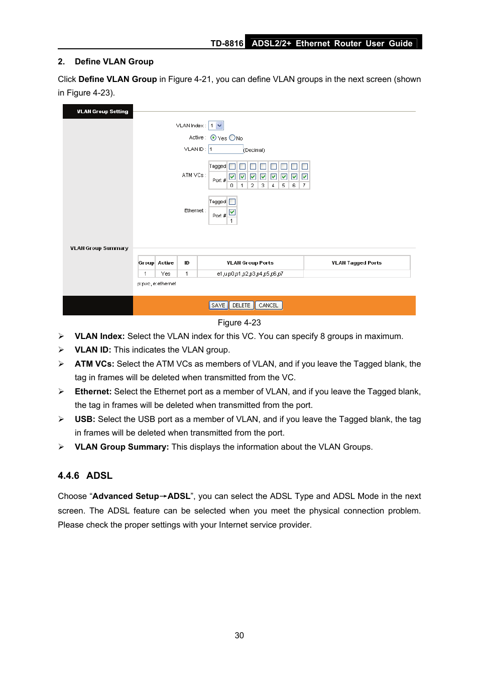 6 adsl, Adsl | TP-Link TD-8816 User Manual | Page 36 / 54