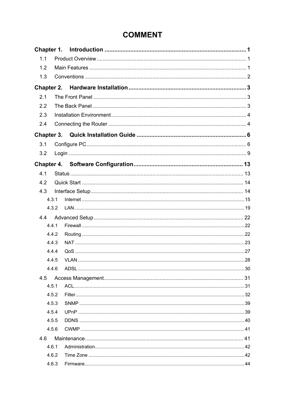 Comment | TP-Link TD-8816 User Manual | Page 5 / 54