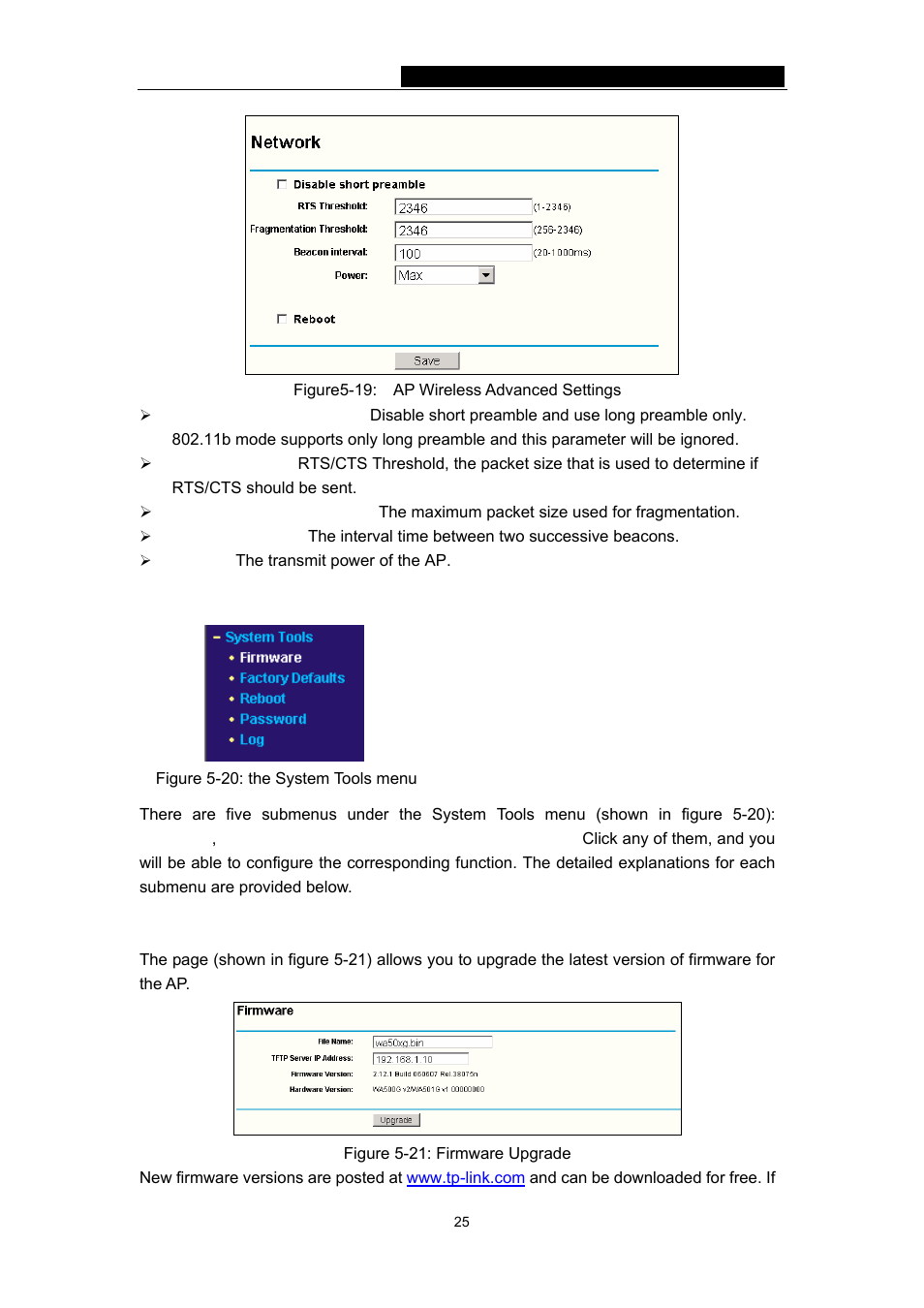 7 system tools, 1 firmware | TP-Link TL-WA501G User Manual | Page 30 / 43