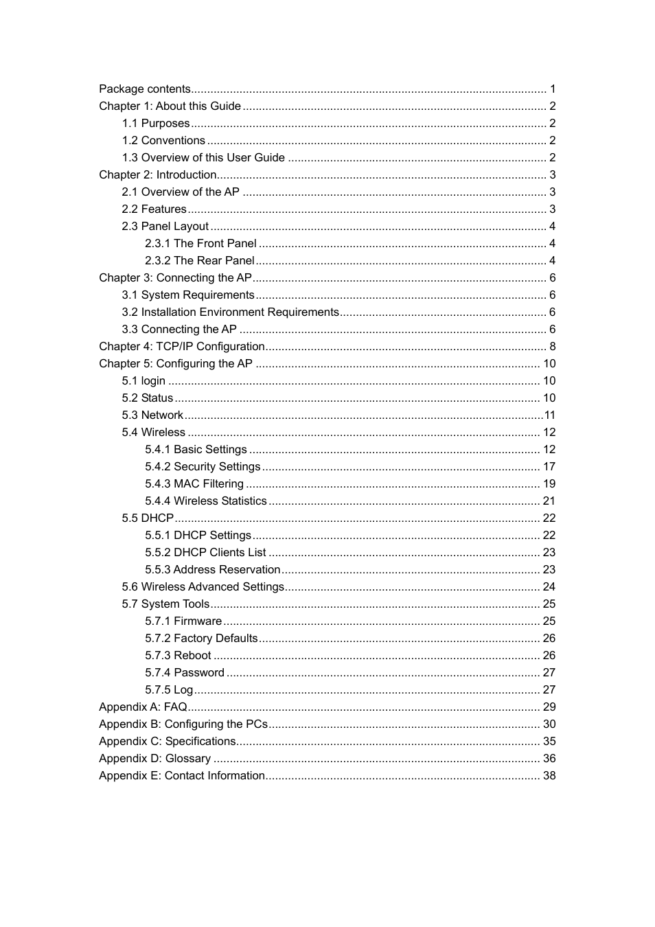 TP-Link TL-WA501G User Manual | Page 5 / 43