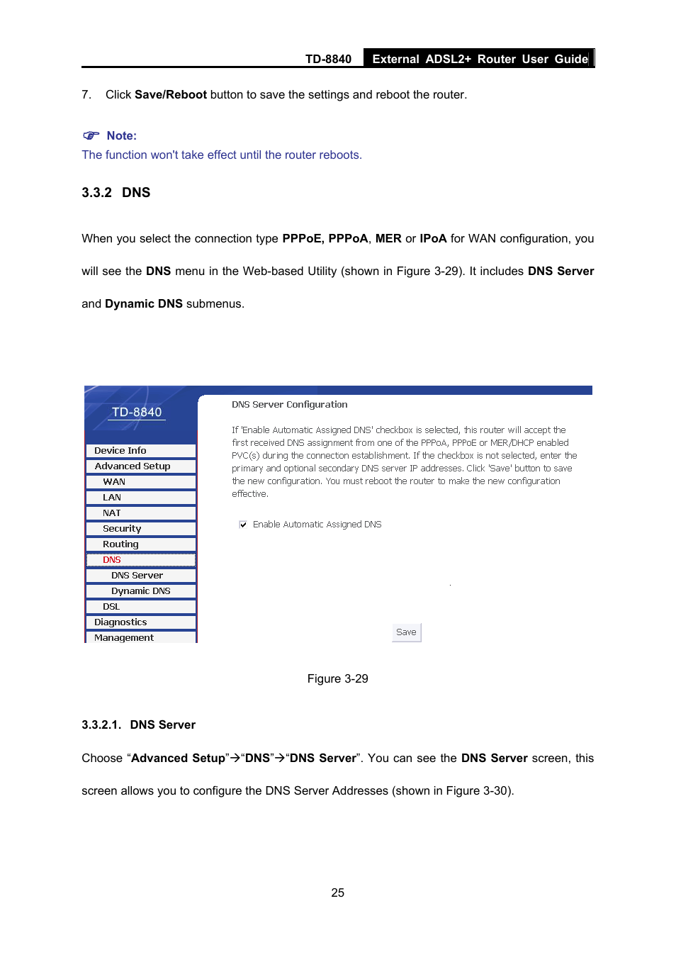 2 dns | TP-Link TD-8840 User Manual | Page 30 / 39