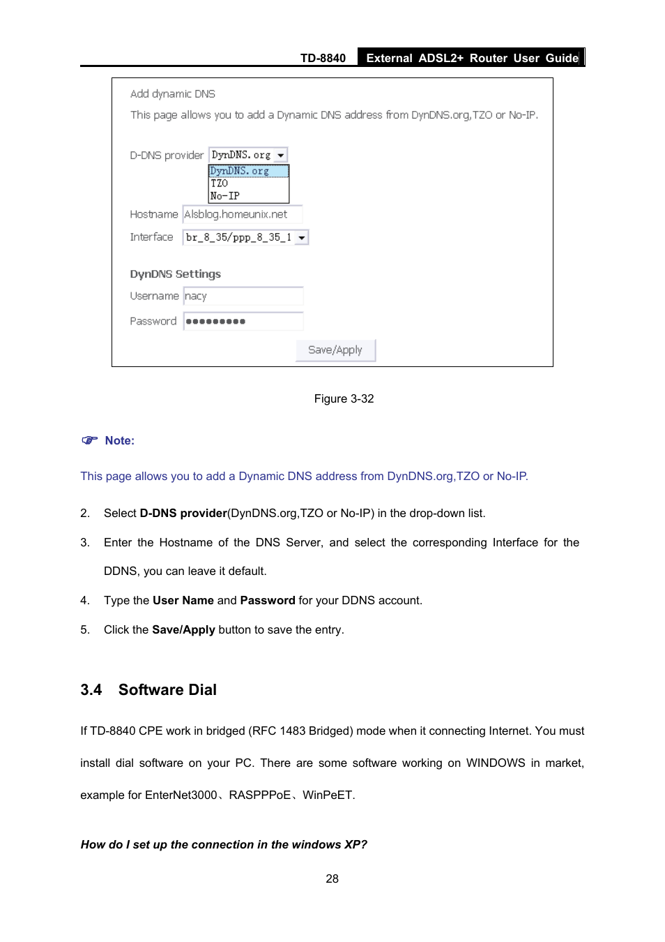 4 software dial | TP-Link TD-8840 User Manual | Page 33 / 39