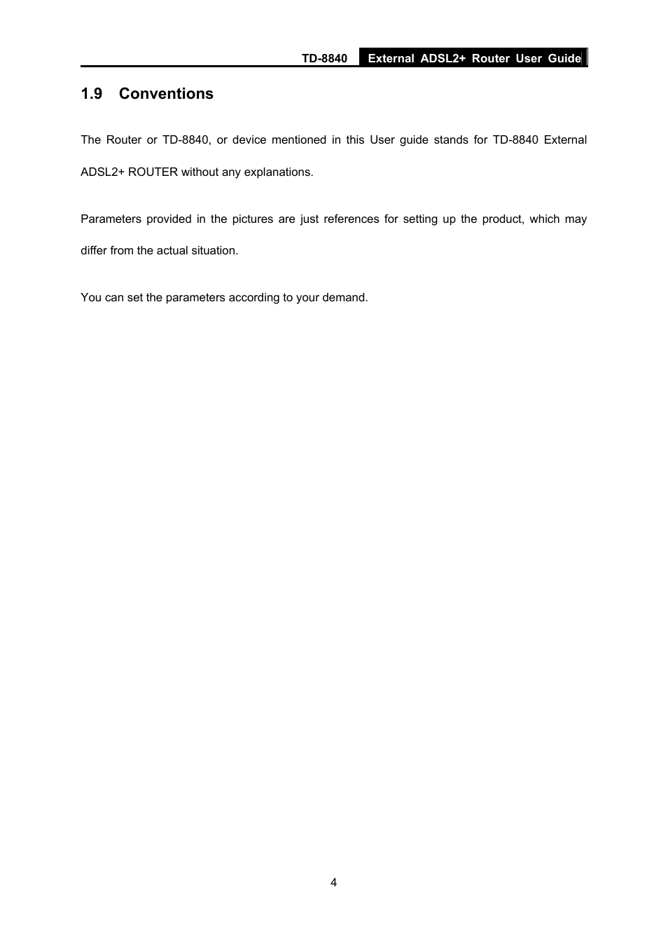 9 conventions | TP-Link TD-8840 User Manual | Page 9 / 39
