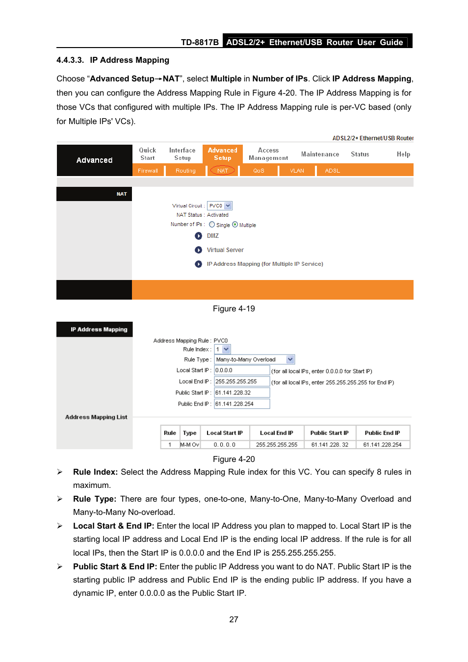 Ip address mapping | TP-Link TD-8817B User Manual | Page 33 / 57