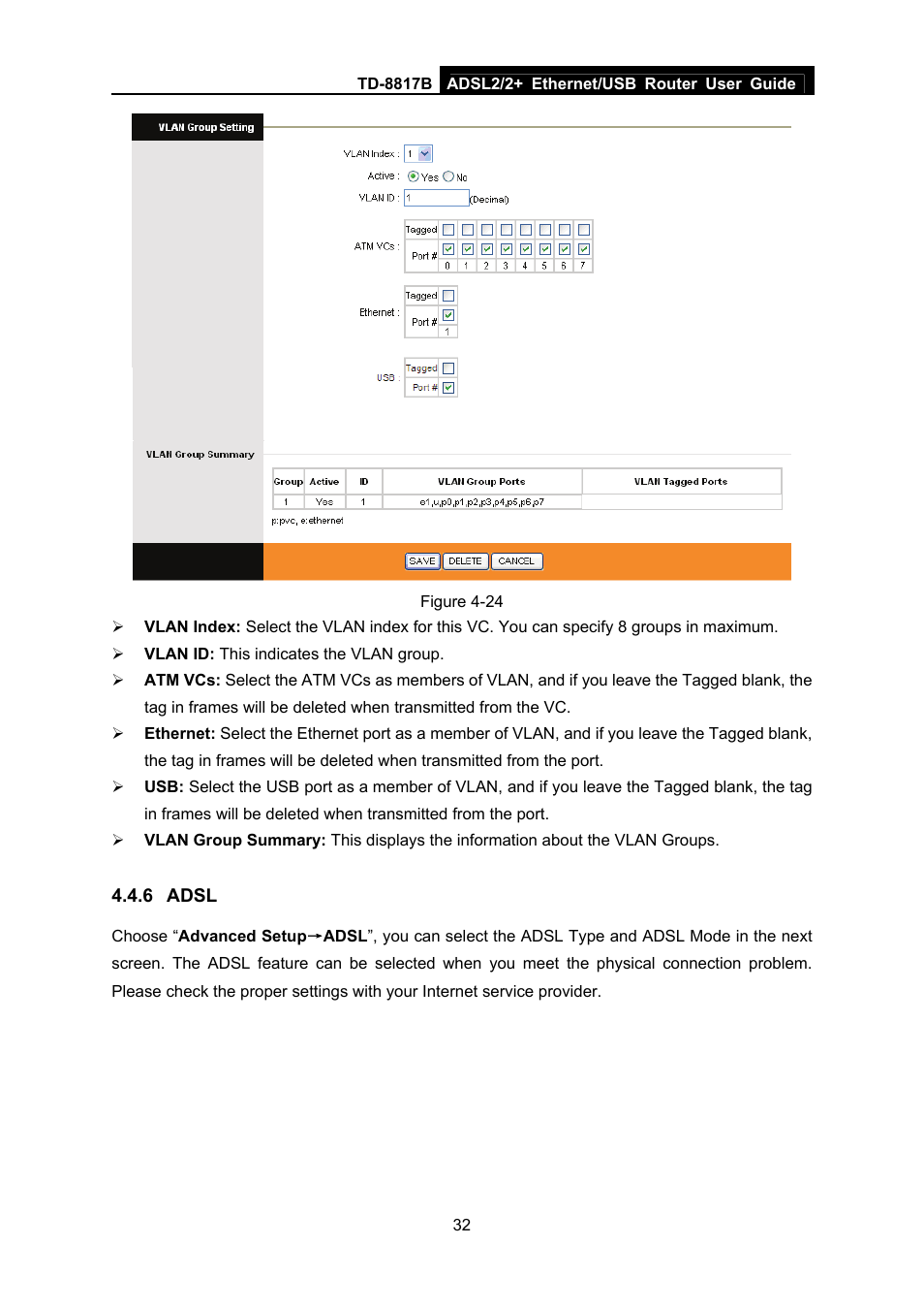 6 adsl, Adsl, In figure 4-24 | TP-Link TD-8817B User Manual | Page 38 / 57