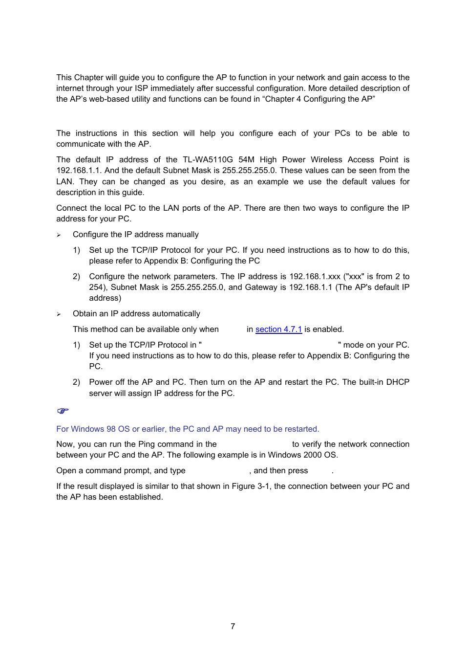 Chapter 3. quick installation guide, Configure the device, Chapter 3 | Quick installation guide | TP-Link TL-WA5110G User Manual | Page 15 / 104