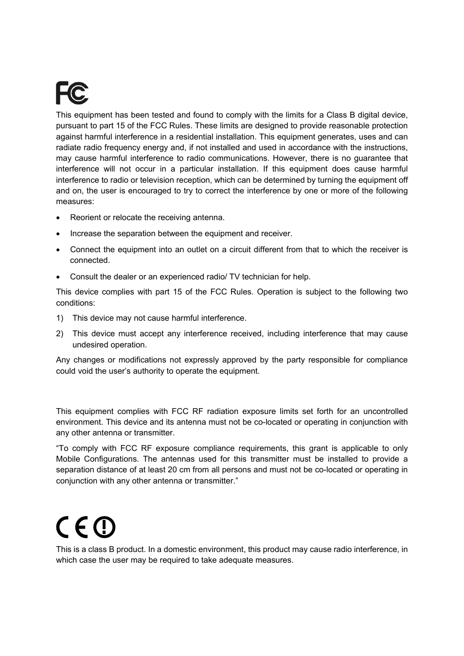 Fcc statement, Fcc rf radiation exposure statement, Ce mark warning | TP-Link TL-WA5110G User Manual | Page 3 / 104