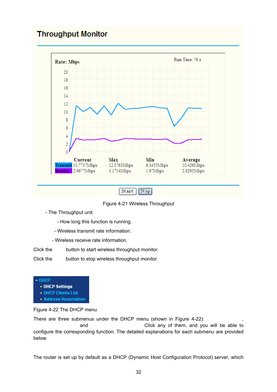 7 dhcp, 1 dhcp settings, Dhcp | Section 4.7.1, Is enabled | TP-Link TL-WA5110G User Manual | Page 40 / 104