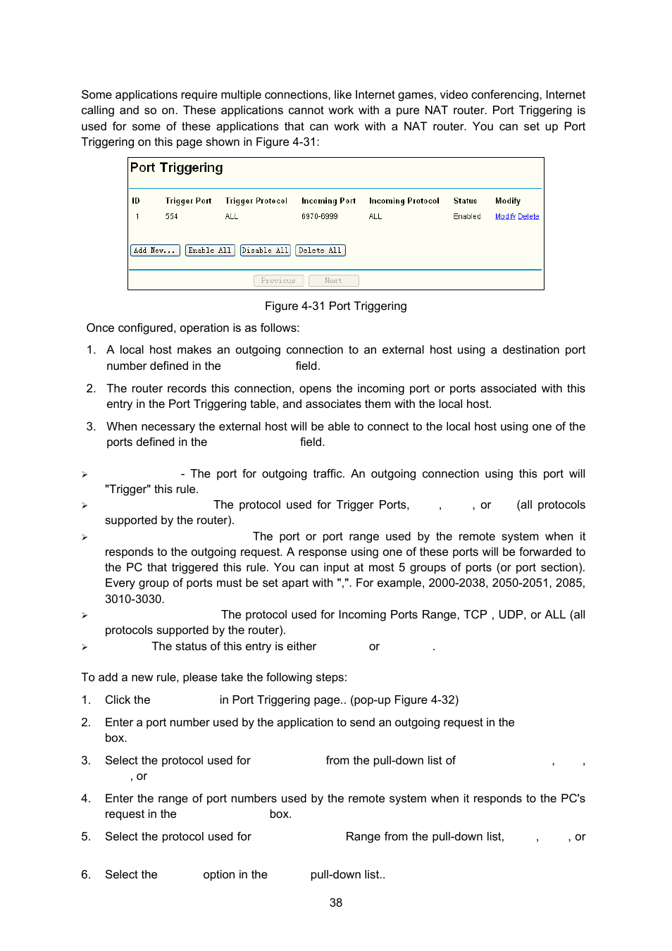 2 port triggering | TP-Link TL-WA5110G User Manual | Page 46 / 104