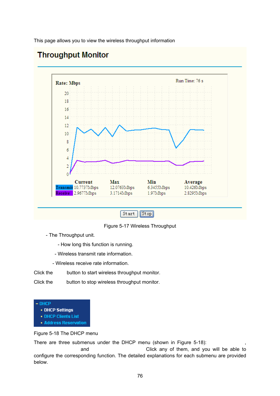 8 throughput monitor, 7 dhcp, Dhcp | Throughput monitor | TP-Link TL-WA5110G User Manual | Page 84 / 104