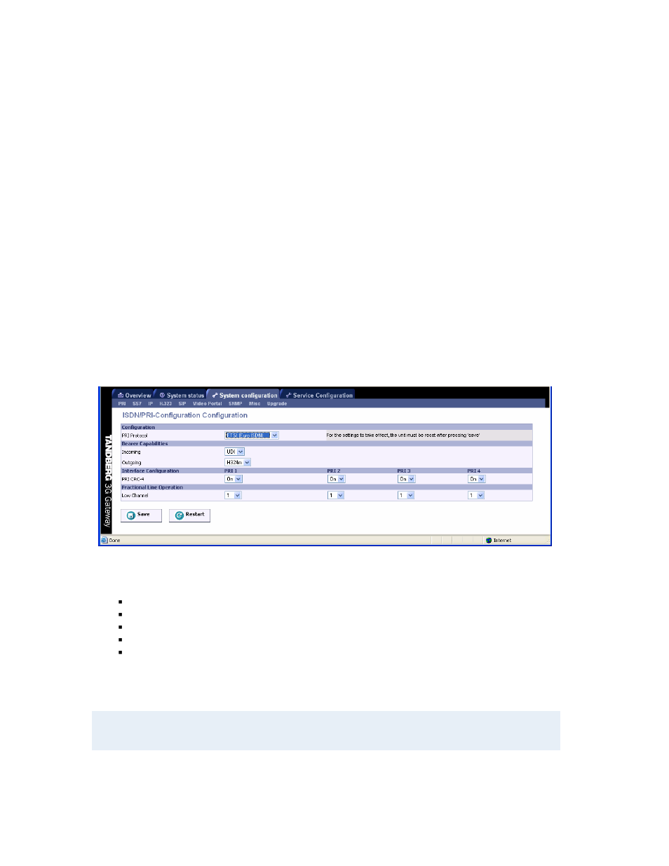 5 configure the 3g gateway, 1 isdn pri/bri configuration, 1 pri configuration | Configure the 3g gateway, Pri configuration | TANDBERG Hub User Manual | Page 29 / 62