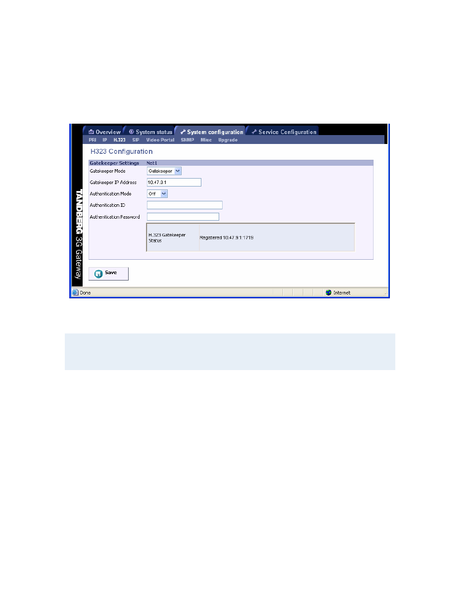 4 h.323 configuration, Gatekeeper settings | TANDBERG Hub User Manual | Page 39 / 62