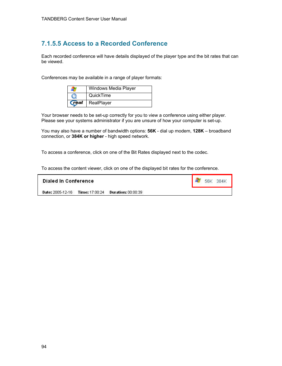 5 access to a recorded conference | TANDBERG D1389801 User Manual | Page 104 / 113