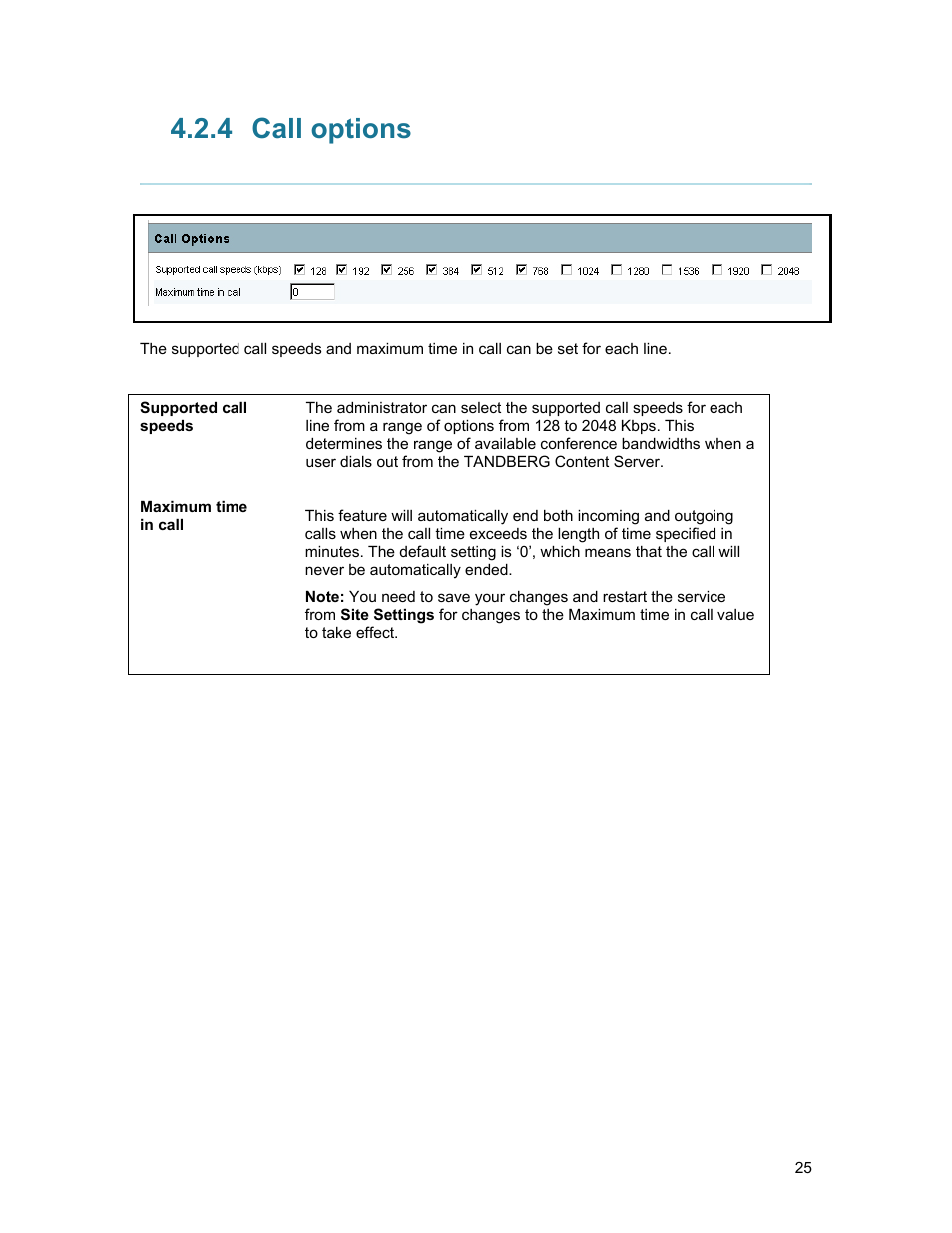 4 call options, Call options | TANDBERG D1389801 User Manual | Page 35 / 113