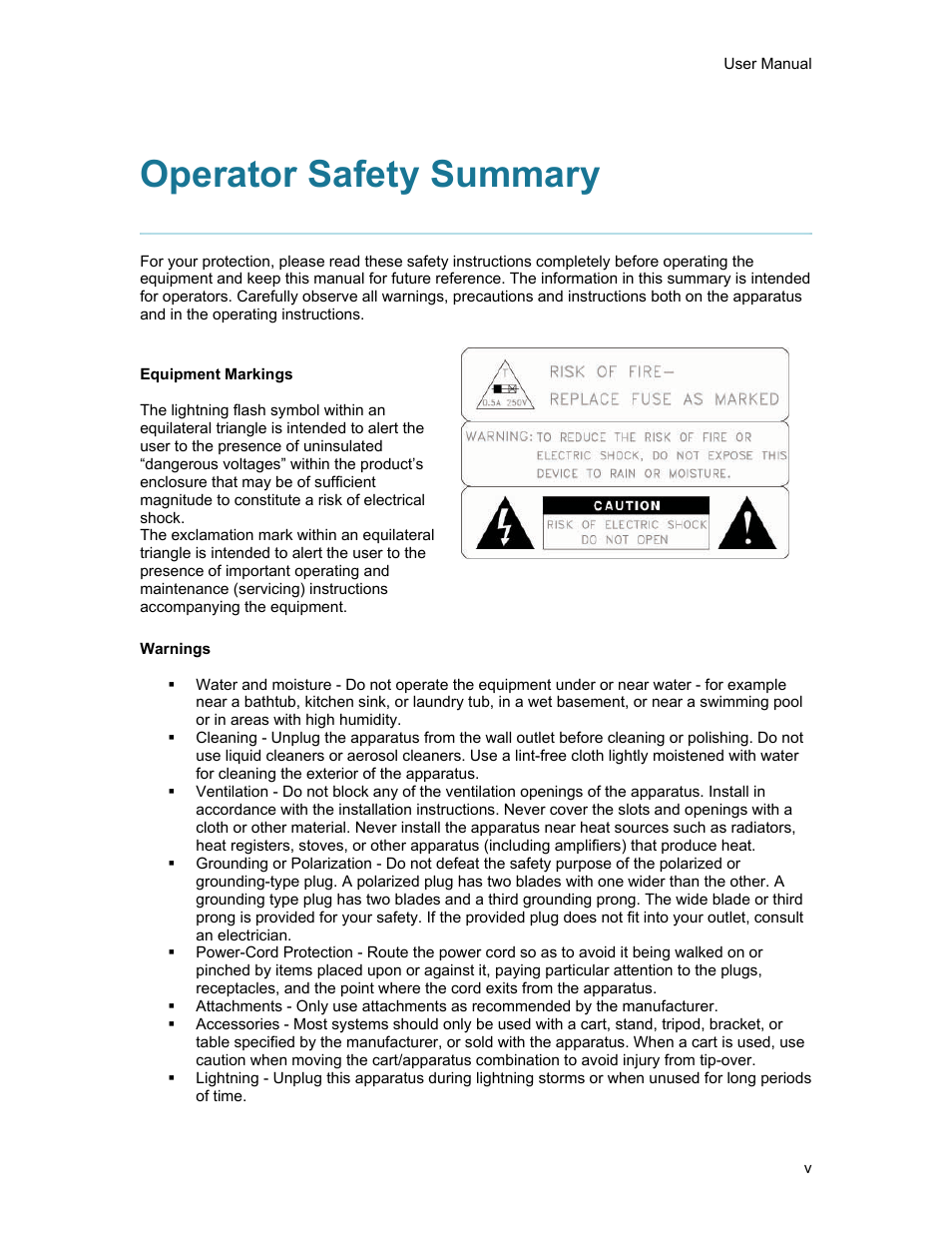 Operator safety summary | TANDBERG D1389801 User Manual | Page 5 / 113