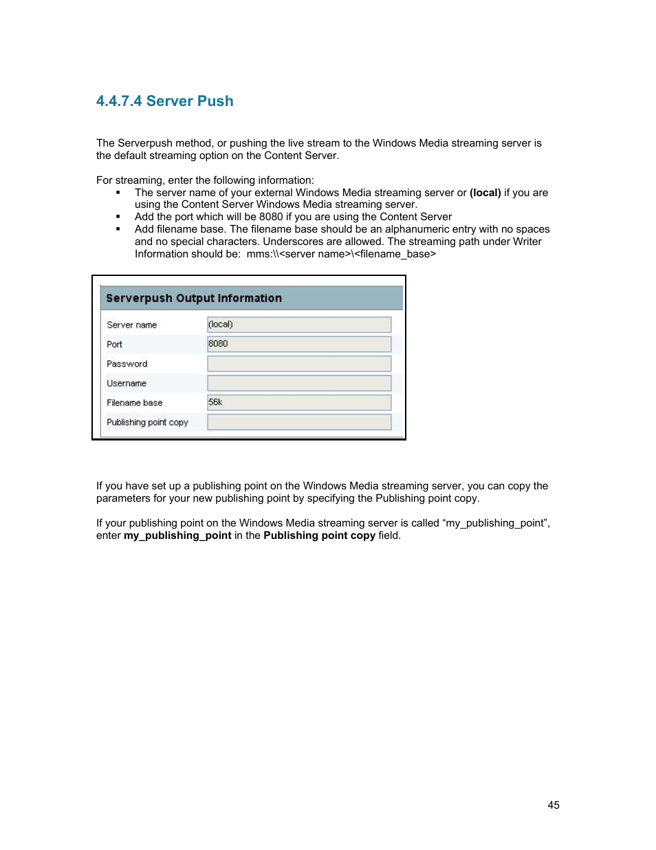 4 server push | TANDBERG D1389801 User Manual | Page 55 / 113