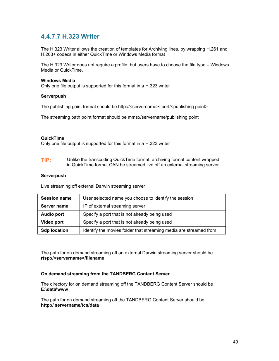 7 h.323 writer | TANDBERG D1389801 User Manual | Page 59 / 113