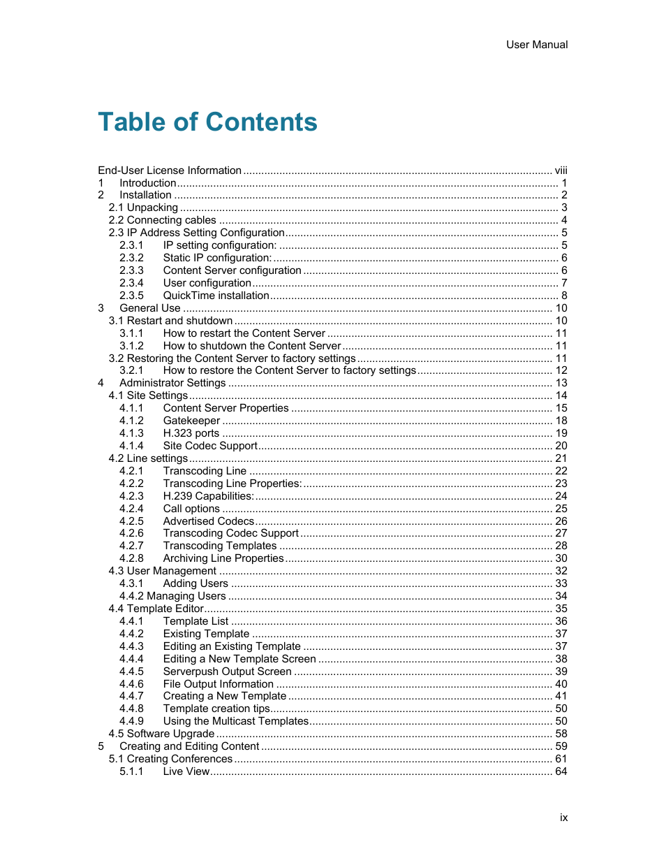 TANDBERG D1389801 User Manual | Page 9 / 113