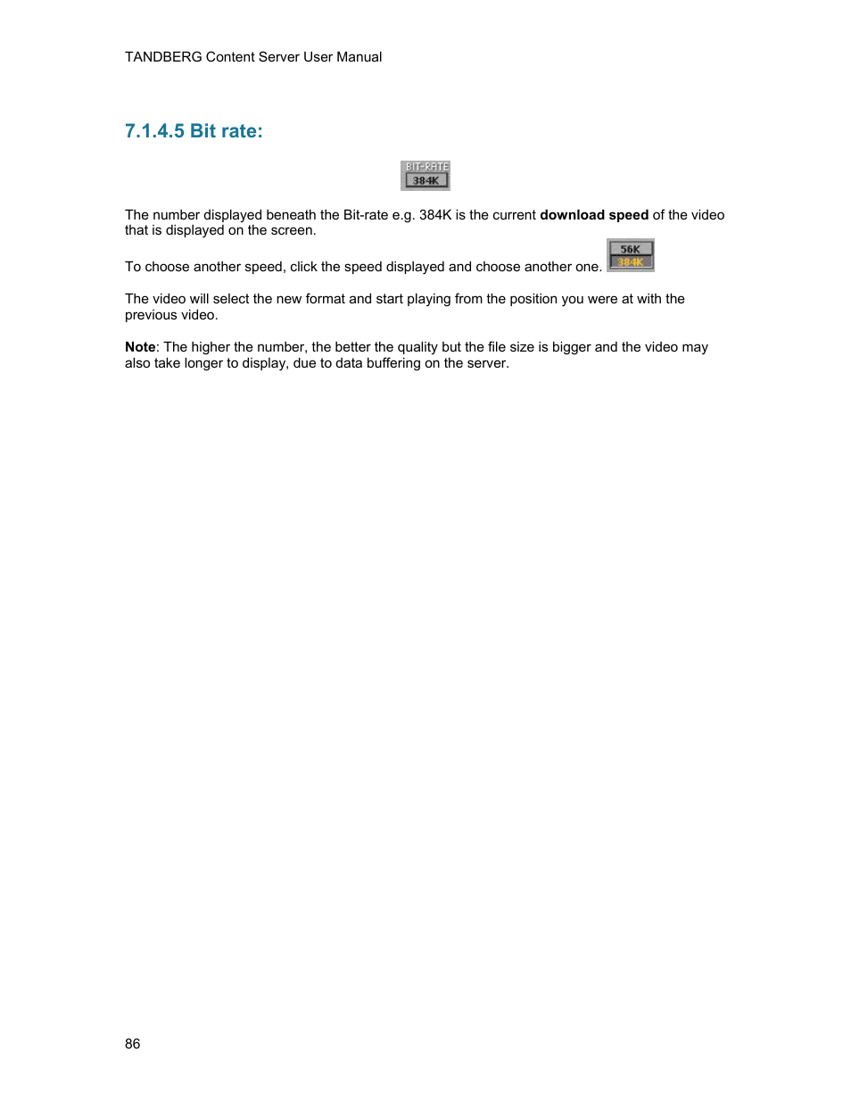 5 bit rate | TANDBERG D1389801 User Manual | Page 96 / 113