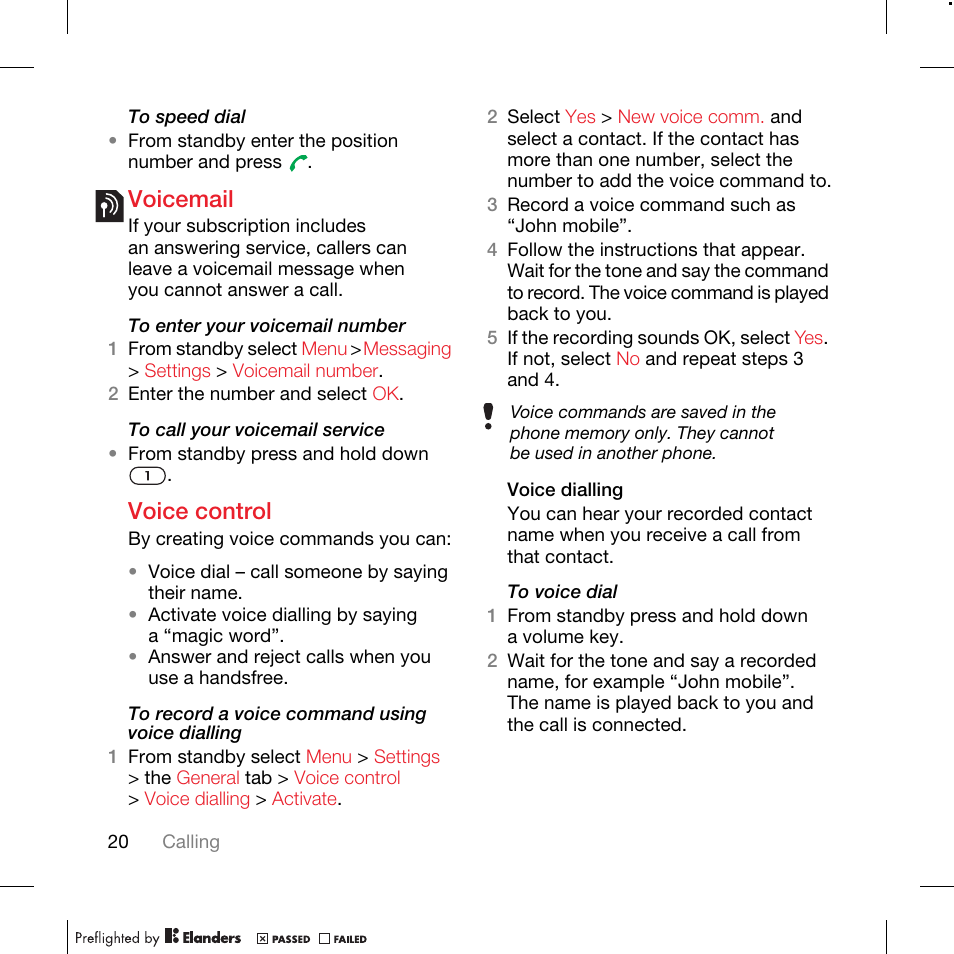 Voicemail, Voice control | TANDBERG K630I User Manual | Page 22 / 56