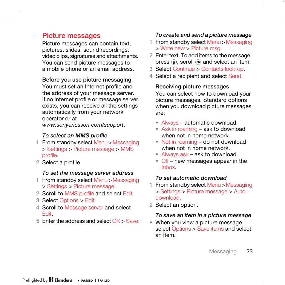Picture messages | TANDBERG K630I User Manual | Page 25 / 56