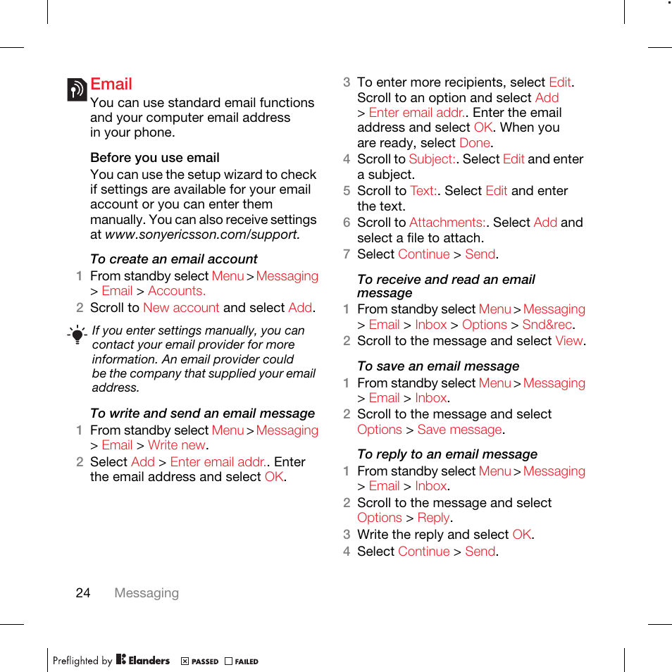 Email | TANDBERG K630I User Manual | Page 26 / 56