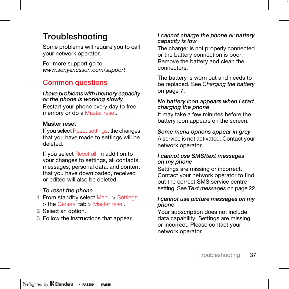 Troubleshooting, Common questions | TANDBERG K630I User Manual | Page 39 / 56
