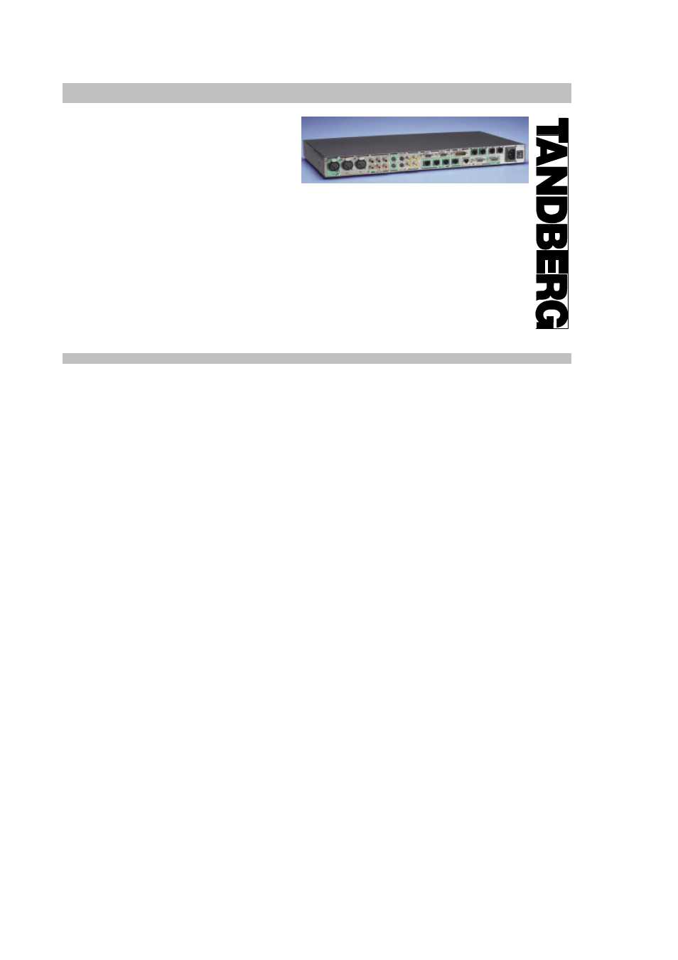 TANDBERG 6000 User Manual | 1 page