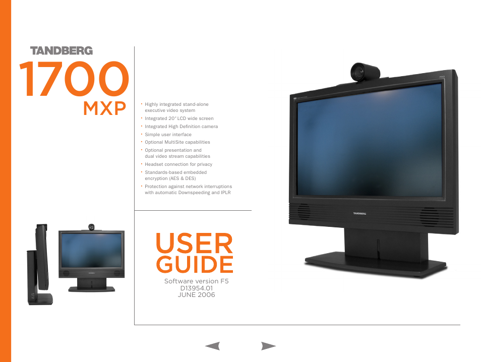 TANDBERG 1700 MXP User Manual | 142 pages