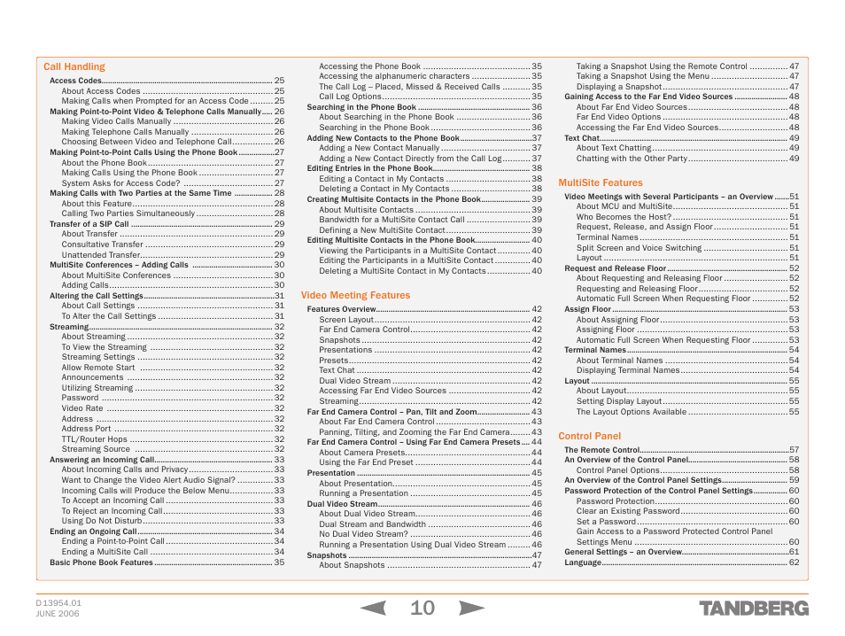 TANDBERG 1700 MXP User Manual | Page 10 / 142