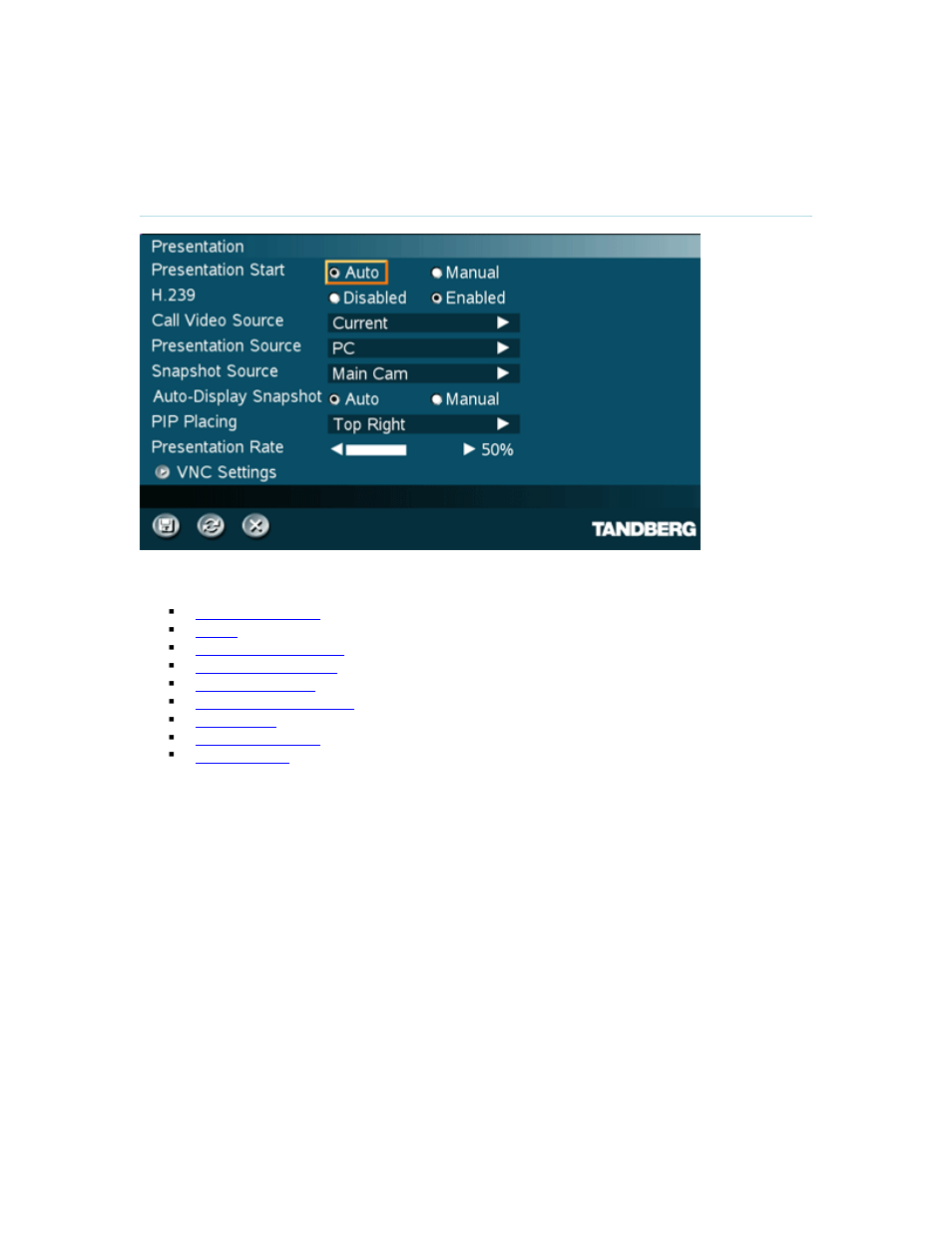 3 presentation settings | TANDBERG 880 MXP User Manual | Page 158 / 317