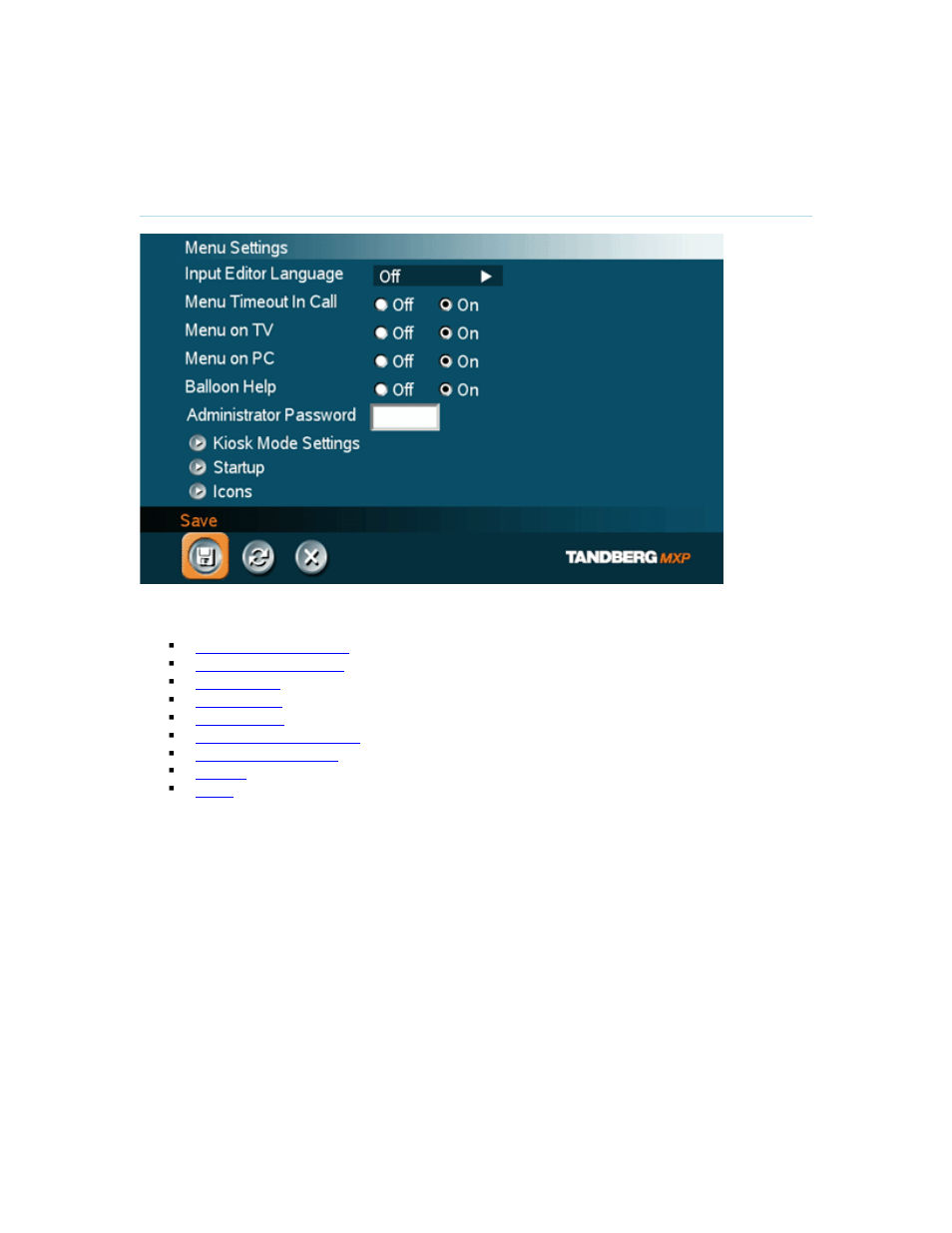 2 menu settings | TANDBERG 8000 MXP User Manual | Page 143 / 308